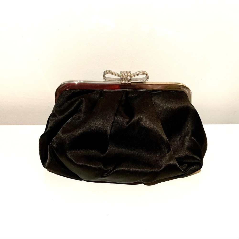 La Regale Evening Clutch with Bow in Black
